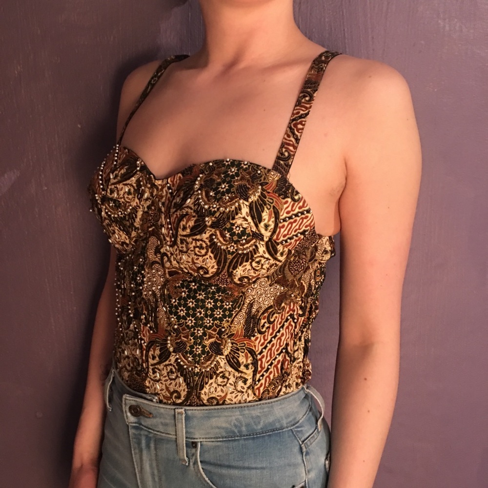 Hand made beaded corset top